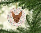 Abyssinian Sand Terrier Merry Christmas Ceramic Ornament