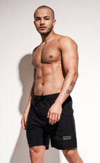 Men's Army Green Solid Swim Trunks