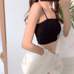 Trendy Women's Off-Shoulder Crop Top with Letter Straps