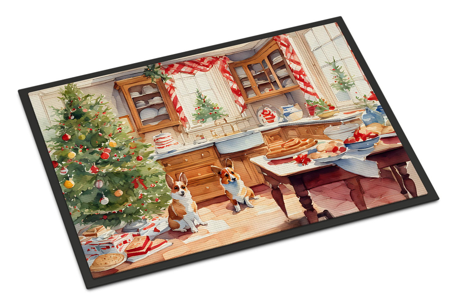 Corgi Christmas Cookies Doormat