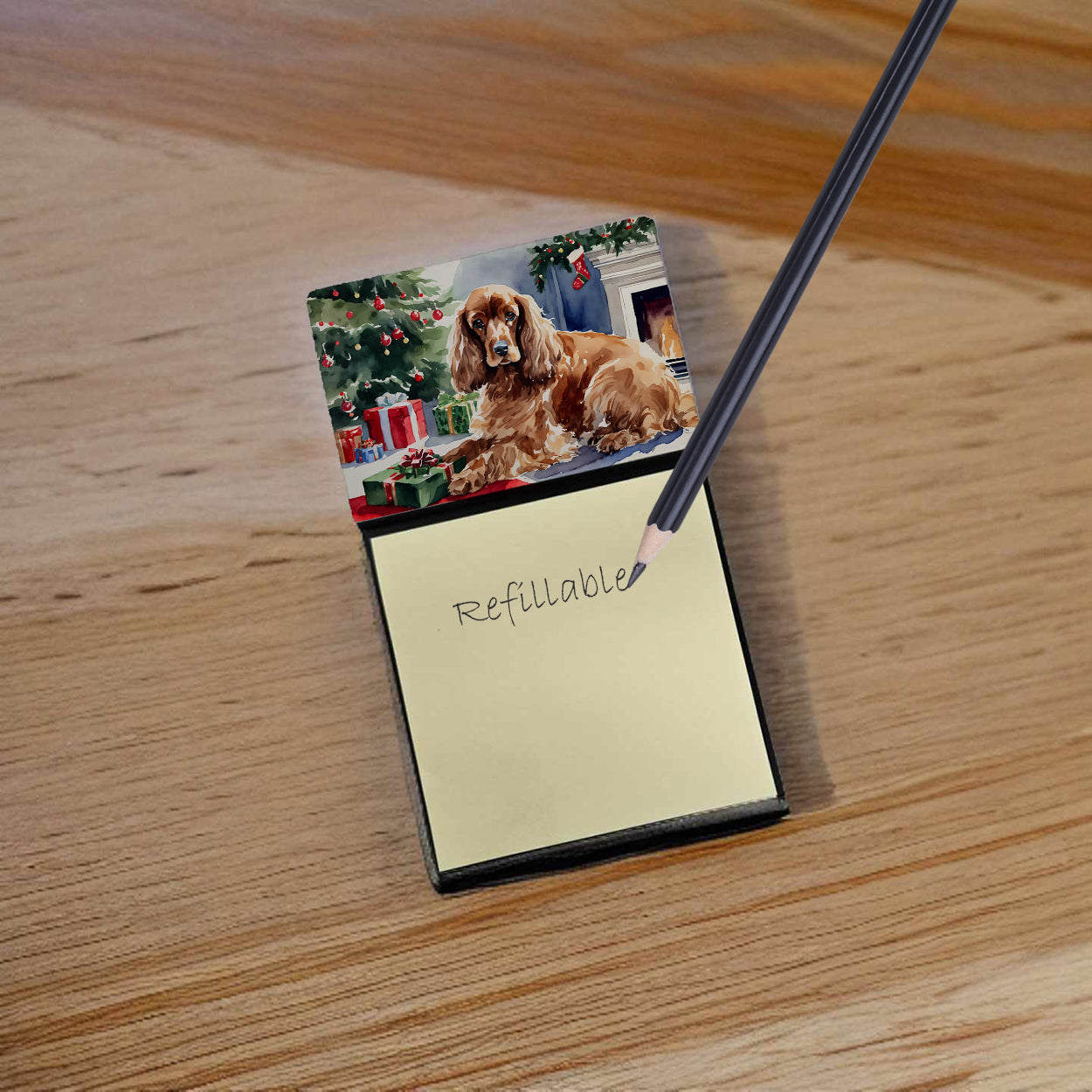 Cocker Spaniel Cozy Christmas Sticky Note Holder