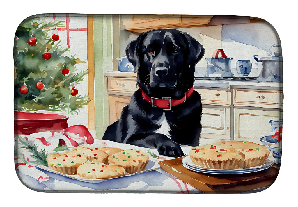 Labrador Retriever Christmas Cookies Dish Drying Mat