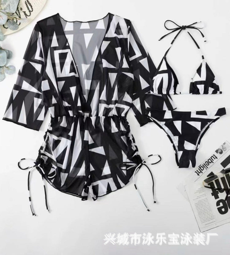 2023 Women's Long Sleeve Three-Piece Bikini Set