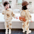Baby Girl Bear Cartoon Wool Sweater Set