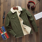 Men's Cargo Jacket in Lamb Wool and Fleece