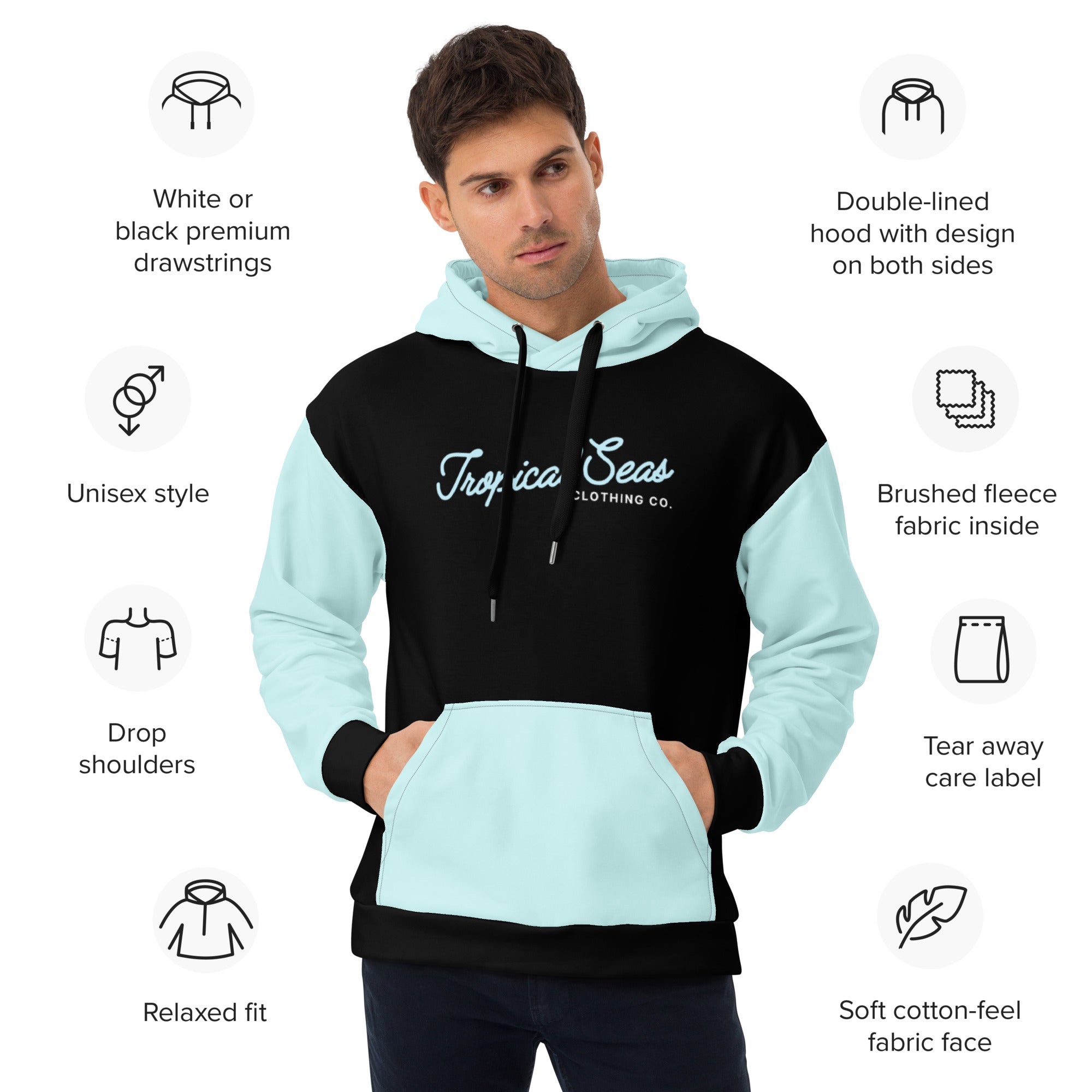 Bahama Blue Two-Tone Tropical Seas Hoodie | Streetwear