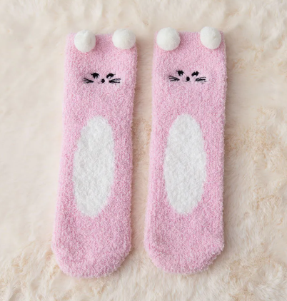 Cartoon Coral Fleece Socks