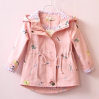 Spring Wind Floral Hoodie Jacket for Girls | Streetwear