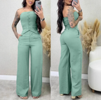 Women’s Tube Top Vest and Wide Leg Pants Set