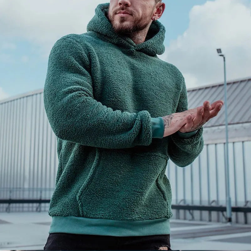 Men's Plush Hoodie with Pocket | Streetwear