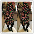 Christmas Candy Cane Dress with Long Sleeves for Women