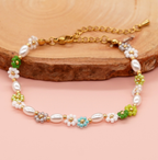 Bohemian Christmas Flower Women's Bracelet with Gold Buckle