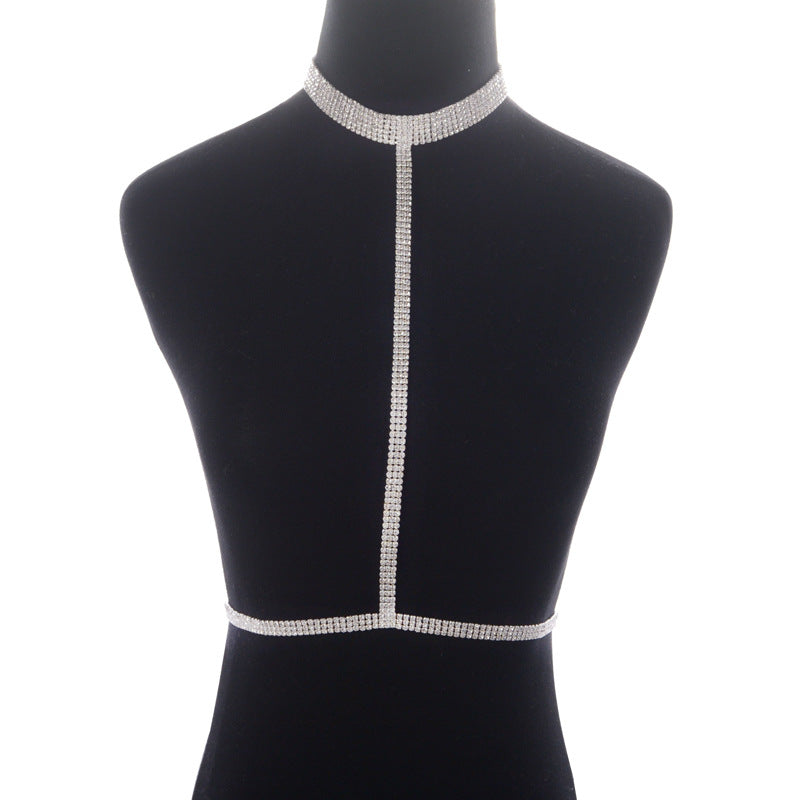 Fashionable Rhinestone Body Chain for Beach Bikini