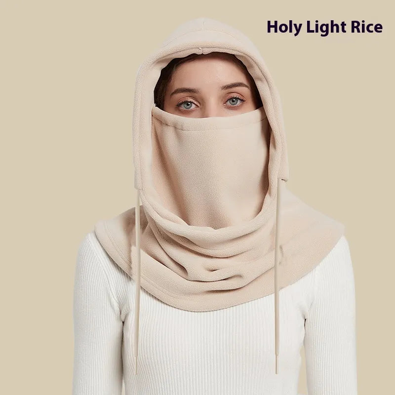 Women's Winter Scarf Mask Integrated Warm Hat | Embroidered Cap