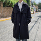 Men's Medium Length Double Breasted Trench Coat