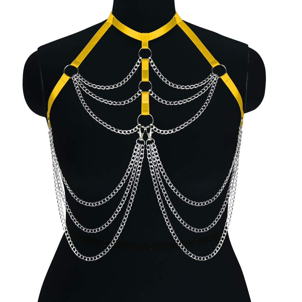 Halloween Body Chain with Adjustable High Waist Bikini Top