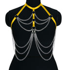 Halloween Body Chain with Adjustable High Waist Bikini Top