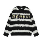 Striped Women's Sweater - Retro American Casual Knitwear