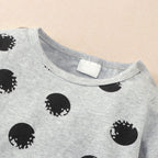 Autumn Winter Baby Footprint Letter Long Sleeve Bodysuit