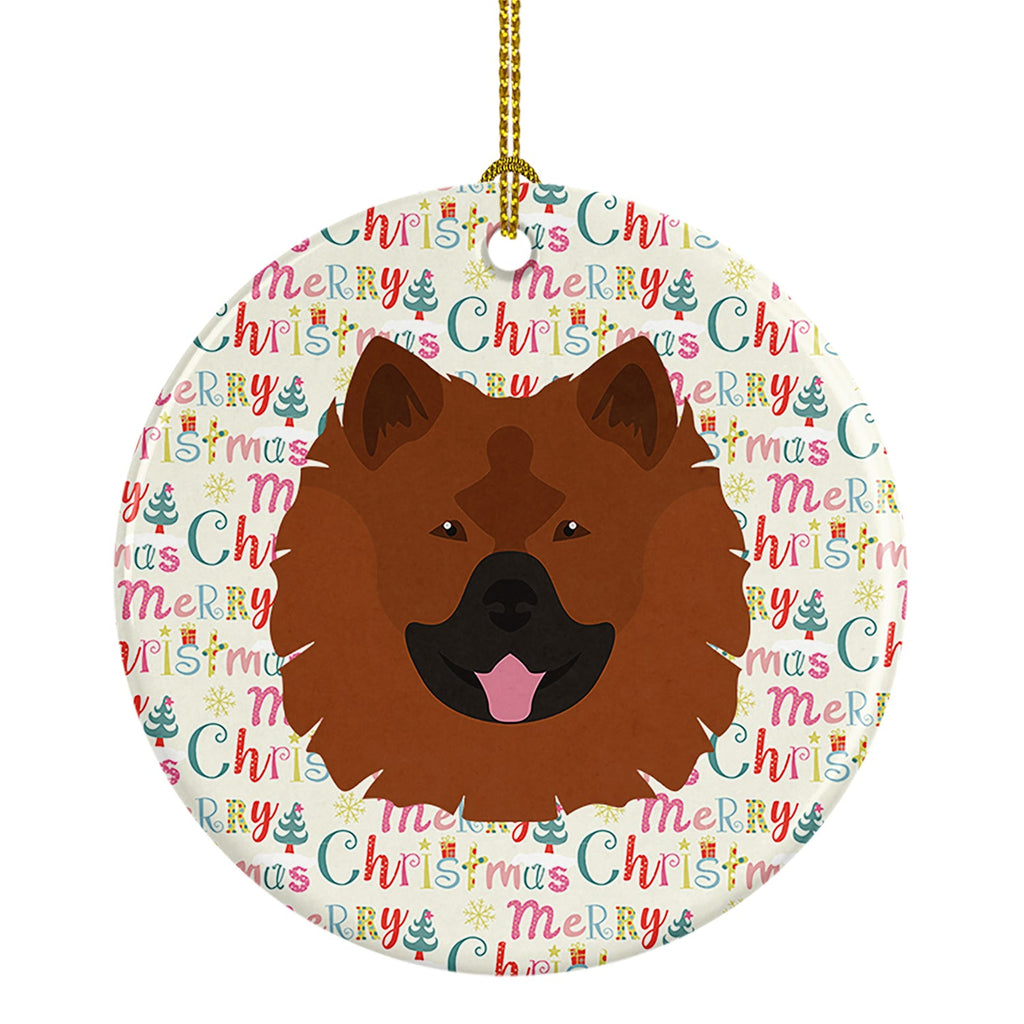 Eurasier Merry Christmas Ceramic Ornament