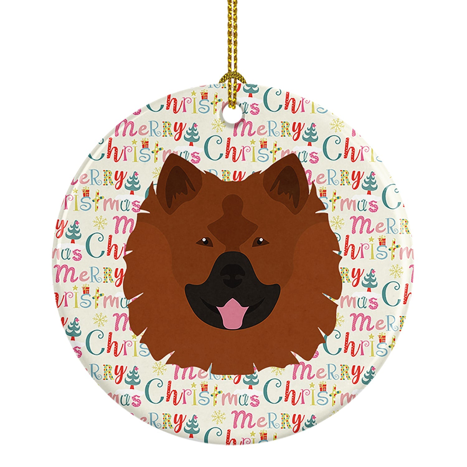 Eurasier Merry Christmas Ceramic Ornament