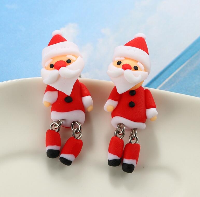Santa Claus Polymer Clay Fashion Earrings