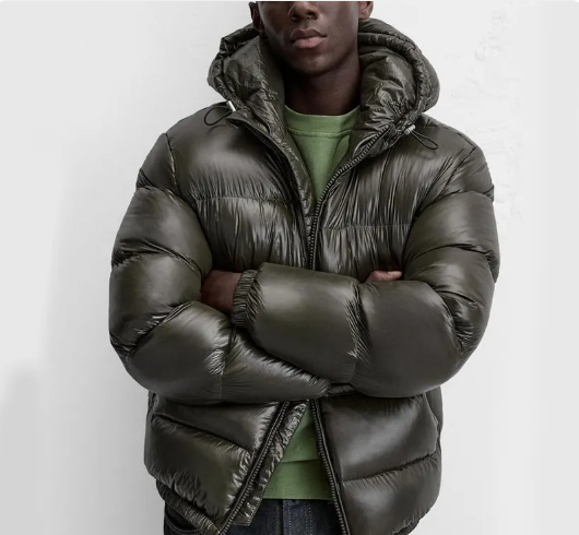 Black Hooded Cotton Jacket