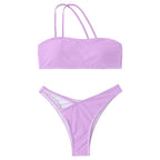 Summer New Women's Solid Color Triangle Bikini Set