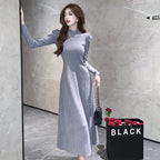 Women's Bubble Sleeve Knitted Coat Dress