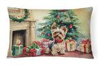 Yorkie Christmas Throw Pillow