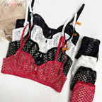 Ultra-Thin Contrast Color Lace Bra Set for Summer