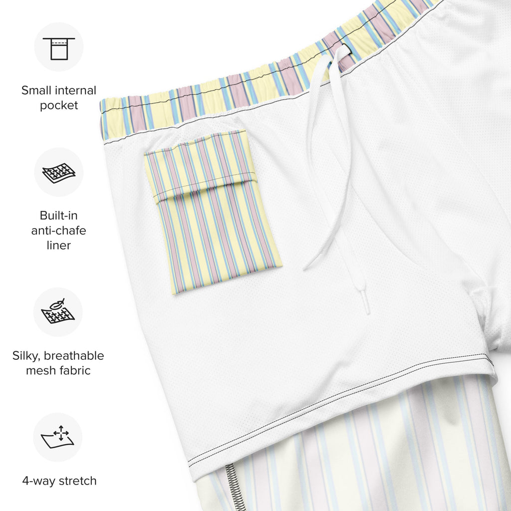 Men's Striped Swim Trunks
