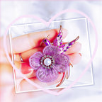 Handmade Embroidered Brooch with Enamel Bird