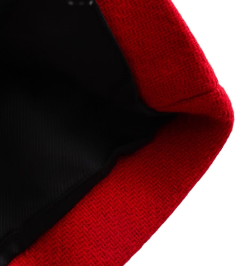 Red Wool Long Coat with Double Breasted Design (One Piece)