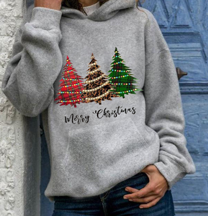 Merry Christmas Tree Hoodie - Plus Size Loose Top | Streetwear