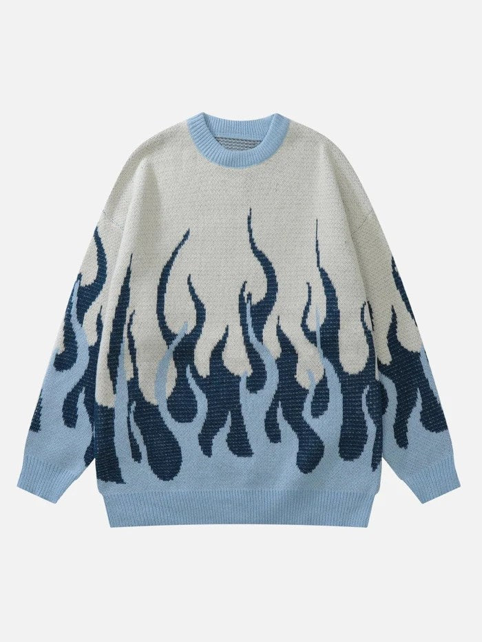 Men's Hip Hop Knitted Vintage Pattern Pullover Sweater | Streetwear