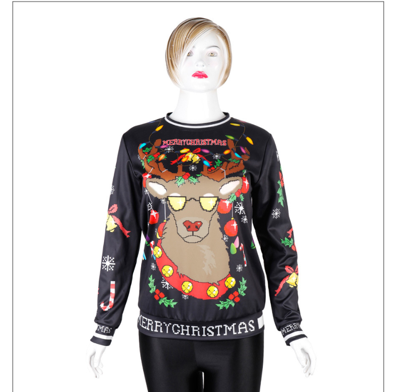 Reindeer Digital Christmas Crewneck Sweatshirt | Streetwear