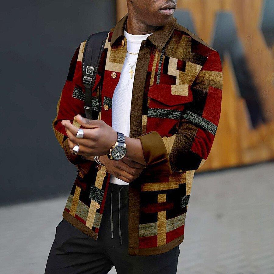 3D Printed Men's Lapel Fashion Jacket