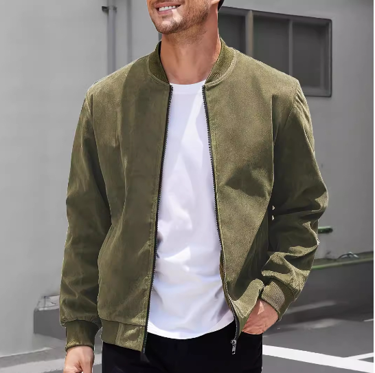 Casual Solid Color Suede Coat (One Piece)