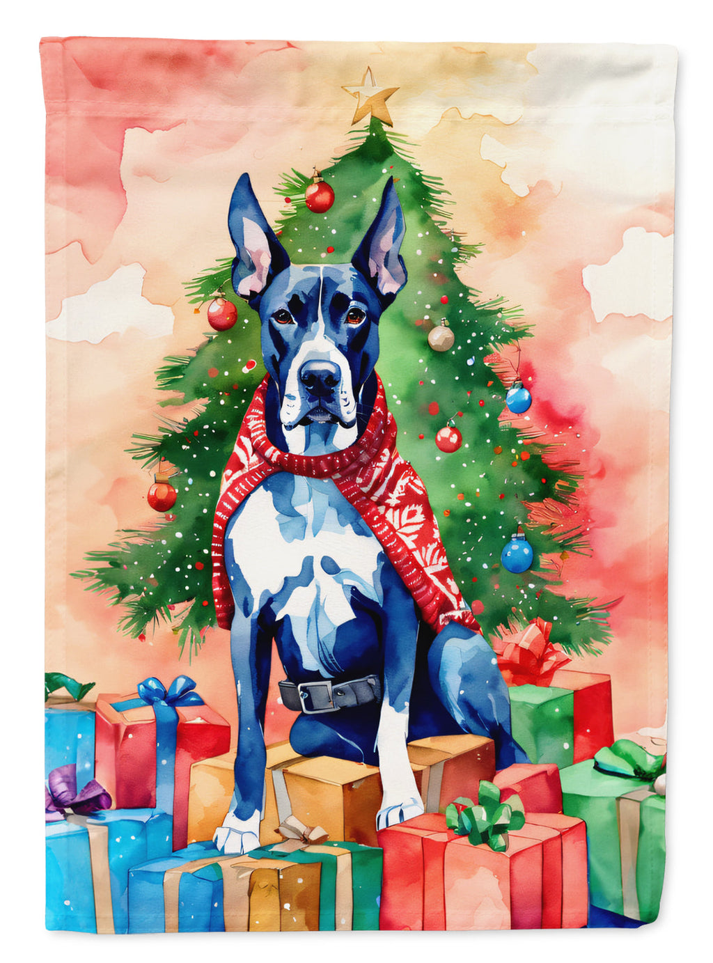 Great Dane Christmas House Flag