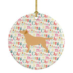 Yellow Labrador Retriever Merry Christmas Ceramic Ornament