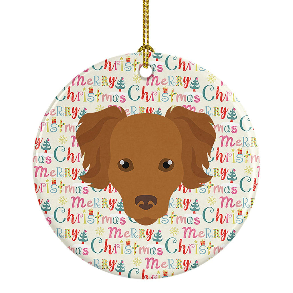 Persian Chihuahua Merry Christmas Ceramic Ornament