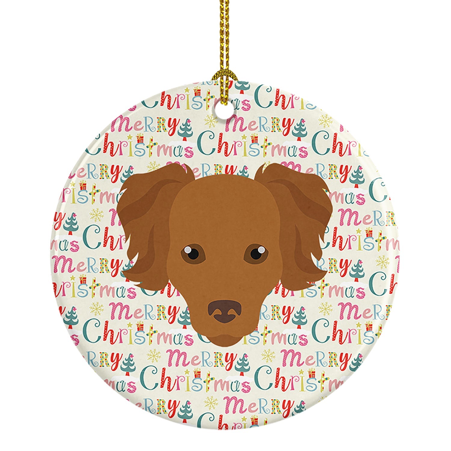 Persian Chihuahua Merry Christmas Ceramic Ornament