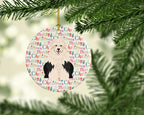 Merry Christmas Old English Sheepdog Ceramic Ornament