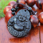 High-End Ebony Keychain with Buddha Design | Accessory