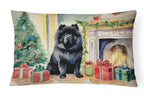 Black Chow Chow Christmas Throw Pillow