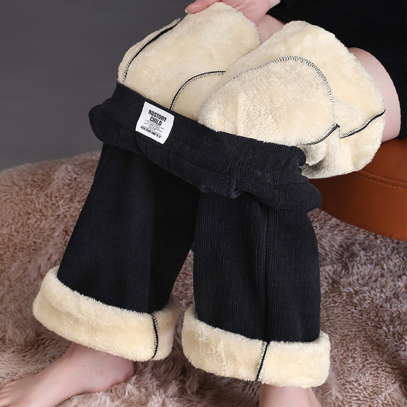 Warm Wide-Leg Fleece Trousers for Women (Casual Fit)