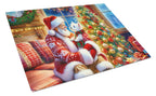 Westie and Santa Claus Glass Cutting Board