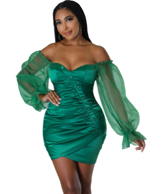 Women's Fashion Tube Top Dress with Shoulder Cutouts