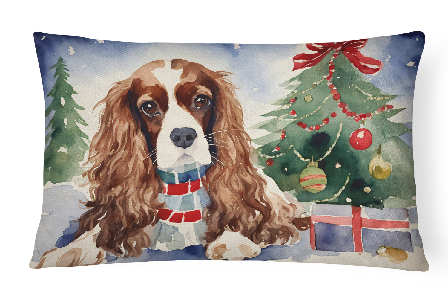 Cavalier Spaniel Christmas Throw Pillow